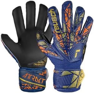 Reusch Attrakt Infinity Finger Support Junior Goalkeeper Gloves, Premium Blue/Gold/Black, Size 7