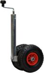 Twin Pneumatic Jockey Wheel For Trailers | 200kg MAX N.W.L | Balloon Tyres Better on Soft Ground E.g. Sand/Soil | Telescopic Trailer Stand | Overall Height 690-900mm | Ideal Choice for Small Boats