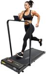 EVOLVE Walking Pad Treadmill – foldable under desk treadmill with handle and incline, 2.5HP motor, LED display, Bluetooth. Perfect walking pad for home office. Quiet & space-saving running machine.