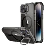 ESR for iPhone 14 Pro Max Case, Compatible with MagSafe, Military-Grade Protection, Built-In Camera Ring Stand, Classic Kickstand Magnetic Case for iPhone 14 Pro Max 6.7 inch, Clear Black