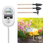 Vakdon pH Soil Testing Kit 4 in 1 Soil Moisture Meter, Soil Tester for Moisture, Light, Nutrients, pH Value with 3 Garden Tools for Gardening, Lawn, Agriculture (Batteries Not Required)