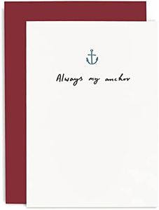 Old English Co. Always My Anchor Little Notes Card | Just Because Card | A6 | For Friends or Family | Happy & Funny Adult Occasion Cards | Suitable for Men & Women | Blank Inside & Envelope Included