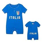 Baby Soccer Romper for Boys Italy Soccer Outfit for Girls Infant Italia Football Shirt for Newborns (ITR-CA,6-12M)