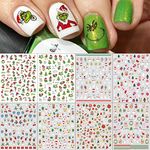 Christmas Nail Stickers, 9 Sheets Self-Adhesive Nail Decal for Kids Cartoon Nail Art Decoration Design Supplies