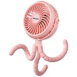 Battery Operated Stroller Fan Flexible Tripod Clip On Fan with 3 Speeds and Rotatable Handheld Personal Fan for Car Seat Crib Bike Treadmill