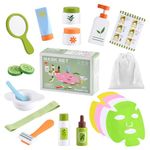 Ehome Wooden Makeup Toy Set for Toddler Pretend Play Skin Care Beauty Salon Set Wood Learning Toys, Play Spa Set with Face Mask Christmas Birthday Gift for 3-8 Years Old