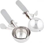 2Pack 4 OZ Portion Ice Cream Disher with Trigger Release, Stainless Steel Cookie Scoop for Portion Control, Half Cup Scoop for Pastry Dough, Cupcake Batter