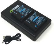 Wasabi Power Battery (2-Pack) USB-C Dual Charger for Panasonic Lumix DMW-BLC12, DMW-BLC12PP, DE-A79, DE-A79B, Lumix DMC-G85, DMC-G7, DMC-G6, DMC-G5, DMC-FZ300, DMC-GH2, DMC-GX8