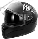 Westt Motorcycle Helmets Full Face Helmets - Street Bike Helmet with Dual Visor DOT Approved for Men Women Adults Compact Lightweight Storm X Grey Black White