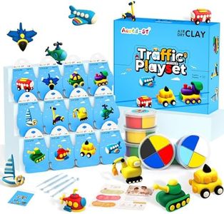 Air Dry Clay Kit -Traffic Theme, Modeling Clay for Kids, DIY Model Magic Clay with Sculpting Tools and Tutorials, 12 Boxes Molding Clay, Ultra Light, Soft & Non-Sticky, Arts and Crafts Gift for Kids