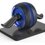 Wearslim® Professional Non-Slip Handles Ab Roller with Knee Mat | Mega Abdominal Workout Equipment for Men and Women Exercise - Black