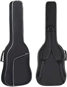 GIGKOUKI Bass Guitar Bag Gig Bag 0.35 inch Backpack Padded Soft Case Padding Black Electric Bass Case with Back Hanger Loop and Neck Strap