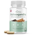 Ashwagandha High Strength 1000mg, Cortisol Reducing Supplement, Organic Ashwagandha Capsules with Black Pepper to Reduce Stress Hormones and Fatigue