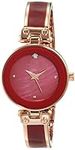 Anne Klein Women's Genuine Diamond Dial Bangle Watch, Rose Gold/Burgundy, AK/1980BYRG