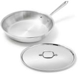All-Clad D3 3-Ply Stainless Steel Fry Pan with Lid 10 Inch, Induction Compatible, Oven Broiler Safe 600F, Fast and Even Heat, Pots and Pans, Cooking Skillet Cookware, Stainless Steel
