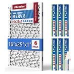 UBeesize 16x25x1 Reusable Air Filter (9-Pack) - MERV 8 MPR 700 HVAC AC Furnace Air Filters (Actual Size:15.75 x 24.50 x 0.75 Inches) - 1x Reusable ABS Frame+9 x Filter,Breathe Fresher