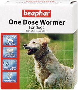 Beaphar One Dose Wormer for Large Dogs 4 Tablets (Pack of 2, Total 8 Tablets)