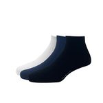 Van Heusen Mens Cotton Ankle Length Socks (Pack of 3) White, Navy, Black