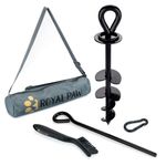 ROYAL PAW Dog Tie Out Stake for Big Dogs up to 210 lbs - Heavy Duty Dog Stake for Yard, Beach & Camping Outside - Best Large Anchor for Any Dog Cable, Leash, Long Lead or Tether (Midnight Black)