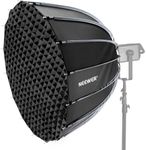 NEEWER 47"/120cm Parabolic Softbox Bowens Mount, Quick Setup with Diffusers/Grid/Bag for Video Continuous Lighting CB60 CB200B MS60 MS150B Q4 Compatible with Godox Compatible with Aputure 600d, NS120P