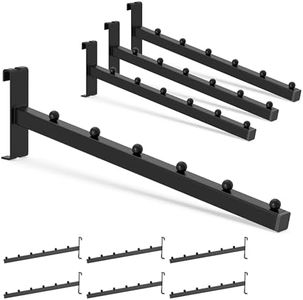 HUHOLE 6 Ball Gridwall Waterfall Hooks, 10 Pack, Black Powder-Coated, Plastic Covered Ending, Extremely Heavy Duty, Ideal Hangers for Garment