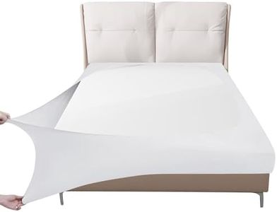 Easy-Going Box Spring Cover Queen Size, 4 Way Stretch Smooth and Elastic Wrap Around Band 4 Sides Bed Skirt, White