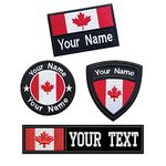 AI-NEEL 2 Pcs x Canada Flag Custom Patch Embroidery Name tag, Personalized Tactical Patches Badge for Backpacks, Jackets, Dog Vest, Hook Fasten or Iron on