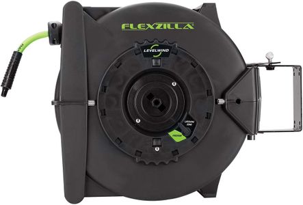 Flexzilla Levelwind Retractable Air Hose Reel 3/8" x 75 ft – Heavy Duty Hybrid