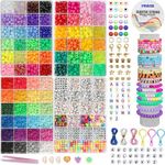 YMSDZHL 11700PCS Bracelet Making Kit, Friendship Jewelry Necklace Bracelet kit 48 Colors 9mm Pony Beads for Bracelet Making Beads, Letter Bead for Jewelry Making, DIY Crafts Gifts for Girls Adults