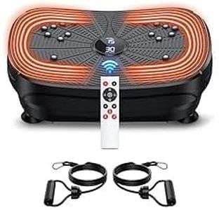 Vibration Plate Exercise Machine, LERTIN Portable Full Body Vibration Platform for Lymphatic Drainage, 9 Preset Auto Mode Fitness Board for Weight Loss Shaping, with Resistance Bands, 99 Levels 02