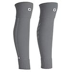 Gogogoal Football Sock Sleeves Men Women Paired with Non-slip Socks Fits Over Calf/Shin Pads Calf Sleeve Sock for Soccer Rugby Running Hiking Grey L 1P