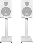 ROCKVILLE Pair RS21W 21 inch Steel Bookshelf Speaker/Studio Monitor Stands-White V2