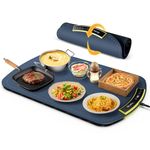 Electric Warming Tray - Upgraded 8 TEMP Setting Food Warming Mat, Full-surface Heat in 5s, 4 Hours Auto-off, Child Safety Lock, Foldable Food Warmers for Buffet Server Party, 65 * 40 * 1.5cm