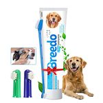 Breedo Cool Mint Oral Care Toothpaste And 3Pcs Toothbrush Combo For Dogs - 100G|Soothing Mix Of Mint And Cinnamon Oil Suitable For Dogs And Puppies|Dog Toothpaste|Dog Mouth Freshner