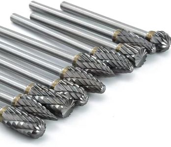 HIDOTOL Carbide Burr Set 10PC 1/8" Shank Tungsten Double Cut Carbide Rotary Burr Set for Metal and Wood Carving, Grinding, Polishing, Engraving, Drilling.