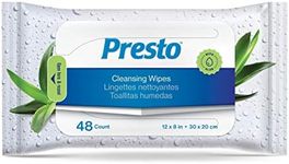 Presto Adult Incontinence Cleansing Wipes - Alcohol and Paraben Free for Fresh Skin, Made with Aloe - 576 ct (12 Bags of 48)