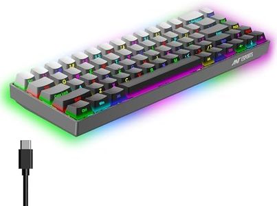 Ant Esports APEX100 Mini Wired Mechanical Gaming Keyboard, 68 Keys Compact Layout, Hot-Swappable Silent Red Switches, RGB Backlit, All Keys Anti-Ghosting for PC & Mac_ Gray Gradient