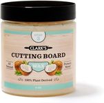 CLARK'S Coconut Cutting Board Wax - Refined Coconut Oil - Natural Beeswax - Carnauba Wax Blend - Mineral Oil Free - for Wood Cutting Board - Cheese Boards - Butcher Block Island - Wood Utensils - 6 oz