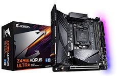 GIGABYTE Z490I Aorus Ultra Mini-Itx Motherboard with Direct 8 Phase Digital Vrm Design, Intel Wi-Fi 6 802.11Ax, Intel 2.5Gbe LAN, Hdmi 2.0, RGB Fusion 2.0, Mini_itx, DDR_4