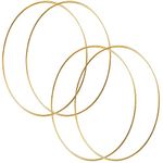 DILNAZ ART 19 Inch Metal Floral Hoop Wreath 4pcs Large Gold Craft Macrame Ring for Christmas Wedding Wall Hanging 4mm Wire