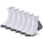 Marchare Boys Crew Socks Kids Cushioned Quarter Socks 10-14 Years Girls Thick Cotton Athletic Socks BlackWhite 6 Pack