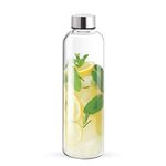 TREO by Milton Clarion Borosilicate Glass Water Bottle, 760 ml, Transparent | Microwave Safe | Leak Proof | BPA Free | Scratch Resistant | Dishwasher Safe | Odour Free