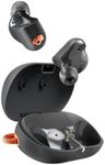 Skullcandy Sesh ANC Active Wireless Earbuds, Bluetooth Headphones, Noise Cancelling, Up to 48 Hours Battery, Stabilizing Fit Grip, Sweat and Waterproof, Microphone for iPhone Android - Black/Orange