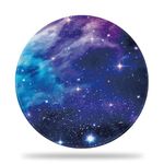 Round Mouse Pad, 8.8" Galaxy Nebula Round Desk Mat, Universe Space Gaming Mouse Pad with Non-Slip Base and Stitched Edge, Round Computer Keyboard Mouse Mat for Home Office Work,0.12" Thick