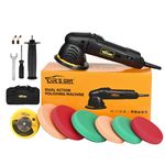 Dual Action Polisher,Car Buffer 5inch Random Orbital Polisher 6 Variable Speed Waxing Kit for Car Detailing Polishing(10 Items)