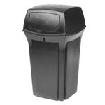 Rubbermaid Commercial Products Ranger Classic Waste Bins with 2 Door Top 132.5 Litre Black FG843088BLA