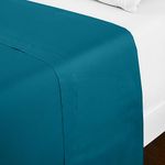 Mellanni Queen Flat Sheet - Hotel Luxury 1800 Bedding Cooling Top Sheet - Softest Sheets - Wrinkle, Fade, Stain Resistant - 1 Queen Flat Sheet Only (Queen, Teal)