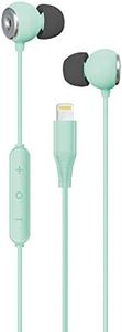 Realm Lightning Earbuds for iPhone Apple MFi Certified Headphones with Lightning Connector in Ear Headphones with Built in Microphone Hands Free Calling and Track Controls Green