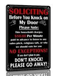 Solicitors Before You Knock On My Door Please Note Tin Sign Knock At Your Own Risk Metal Signs Don’t Knock Sign Funny No Soliciting Decor For House Door Yard 8x12 Inch