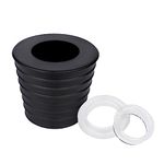 SAVITA Patio Table Umbrella Hole Ring, Silicone Black Table Umbrella Hole Plug Cone with Transparent Umbrella Hole Ring Fits Parasol Poles 1.5inch in Diameter or Smaller (B35022)